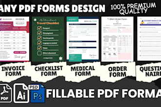 do invoice,order form, fillable PDF form, medical form, checklist, questionnaire