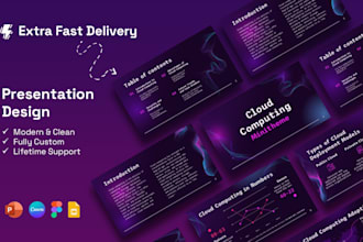 design pitch presentation in powerpoint, figma, google slides or canva