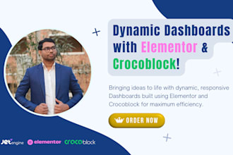 design a custom dynamic dashboard using elementor and crocoblock