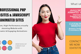 build dynamic websites with HTML, CSS, js, gsap, PHP ,mysql