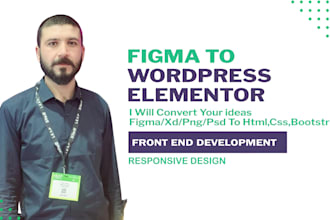 convert figma, PSD, xd to wordpress elementor