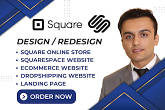 bulid squarespace website, squarespace landing page, or square online store