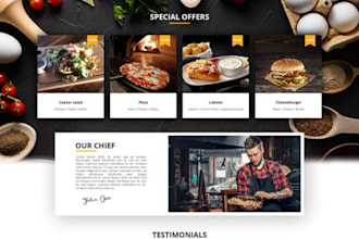 build food catering website, online booking restaurant website, grocery website