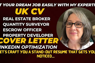 do UK CV, resume writing for real estate brokers, escrow officers, mortgage, IT