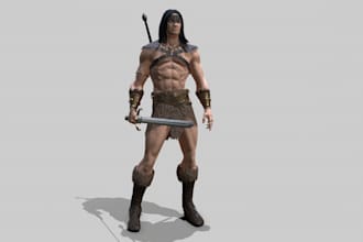 full control rig 3d game character model, pbr texture for game, animation mocap