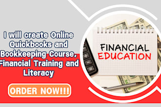 create online quickbooks and bookkeeping course, financial training and literacy