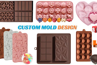 do plastic chocolate mold, candy cake and cookies mold silicone mold 3d stl file