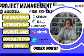 set up and optimize monday CRM clickup asana trello make and notion templates