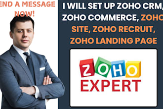set up zoho crm, zoho bigin, zoho site, zoho recruit, zoho landing page