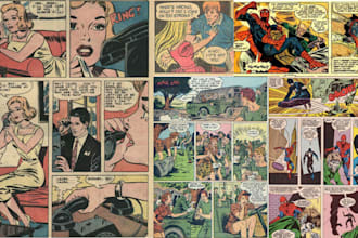 comic book illustration vintage graphic novel retro poster comic page  nsfw art
