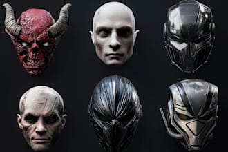 sculpt 3d realistic head 3d mask 3d helmet mask model 3d face model 3d printing