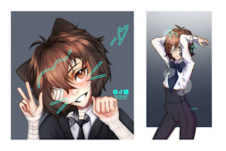 draw sfw or nsfw anime art, fan art, illustration, character art