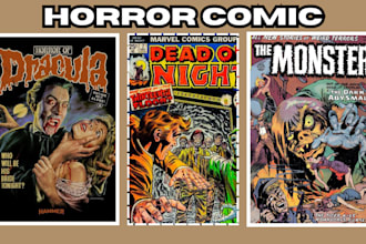 draw vintage horror comic movie poster horror art dark art horror illustration