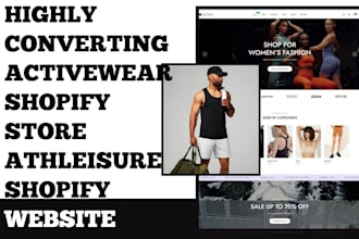 design activewear store gym apparel fitness apparel athleisure shopify website