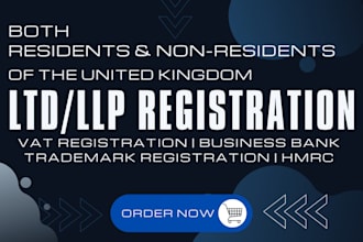 register UK ltd or llp, hmrc vat registration, bank account