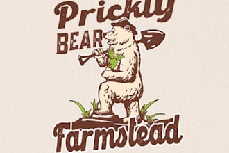 make eye catching and spotless bear logo for a farm
