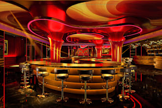 create stunning 3d interior renderings for karaoke and bars