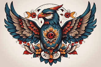 draw american traditional tattoo for your