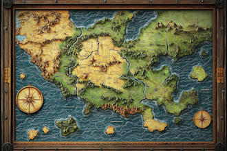 make artistic fantasy map, sci fi map for you