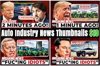 design viral auto industry news thumbnails for youtube