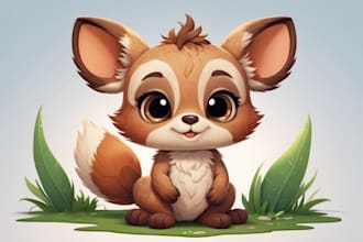 draw cute cartoon animal character