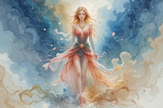 draw a digital watercolor painting