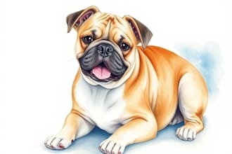 paint dog, cats, whatever pet portrait with watercolor
