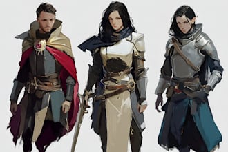 draw d and d character art and dnd character art