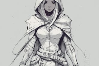 sketch of your character, sci fi fantasy, cyberpunk