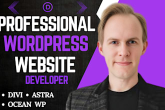 design a professional wordpress website using divi, astra, or elementor pro
