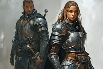 make a dnd art and d and d character for you