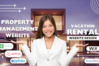 do property management website, hotel booking, vacation website, wix, wordpress