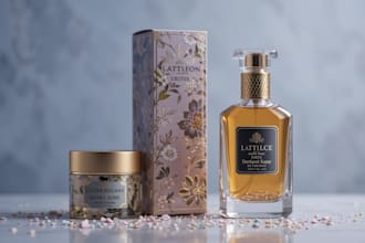 make cosmetic packaging design and perfume label design