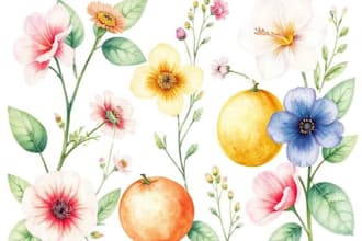 make a flower and botanical watercolor illustration