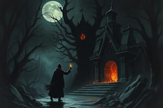 draw dark art illustration with engraving style