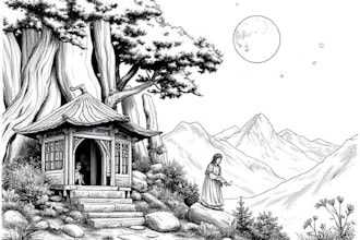 draw black and white illustrations