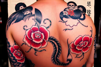 do awesome original japanese tattoo, resume tattoo design