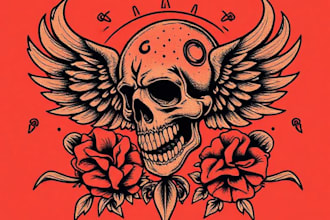 create a traditional or old school style tattoo design