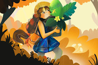 make  children book illustration or children book cover