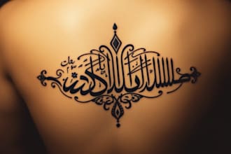 custom arabic persian calligraphy tattoo