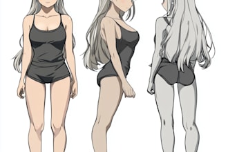 draw anime character sheet, oc, furry fursona, creature