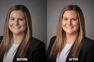 professionally retouch headshot photo and portrait photography