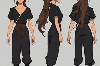 draw character sheet or reference sheet for your character