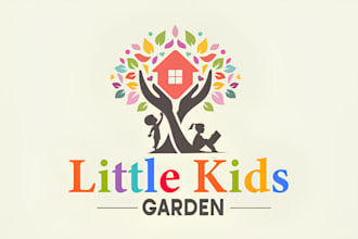 make modern childcare daycare baby shop school or kids logo