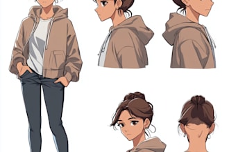 draw a professional anime character sheet for you