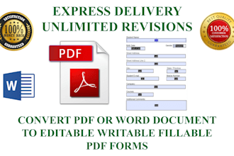 convert pdf or word document to editable fillable pdf forms