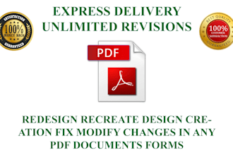 redesign recreate design creation fixing changes in any pdf documents forms