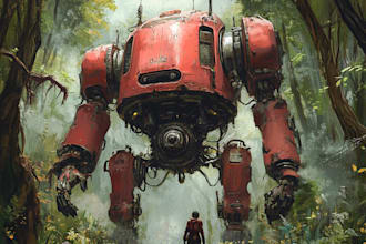 do highquality creature artwork in the mecha robot style