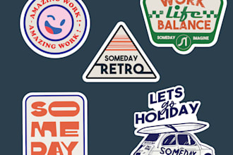 sticker pack design trendy and fun