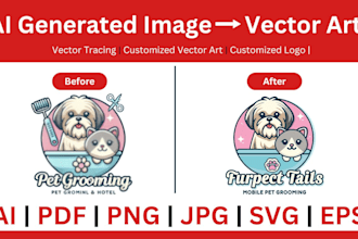 convert ai generated logo into vector art